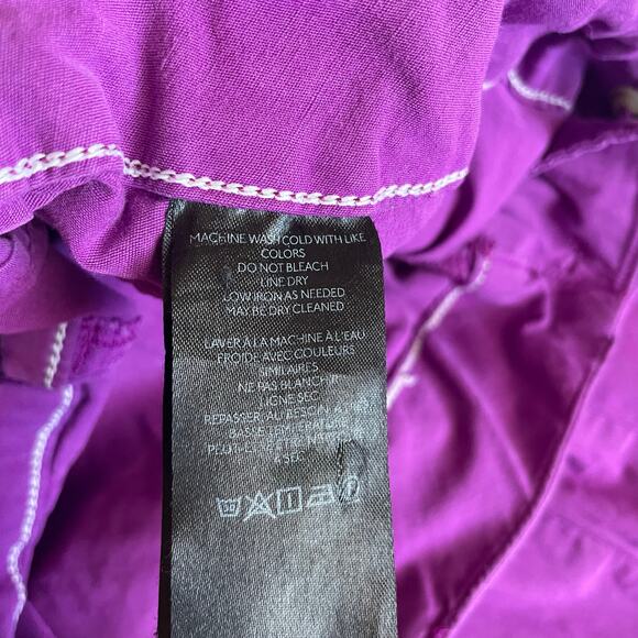 Maeve Womens 27 Colette Linen Blend Crop Wide Leg Pants Magenta Pink Purple - Picture 6 of 11